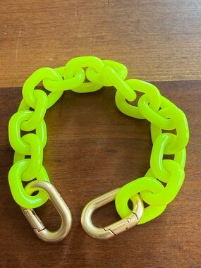 CLARE V. RESIN LINK Bracelet in NEON YELLOW NWOT